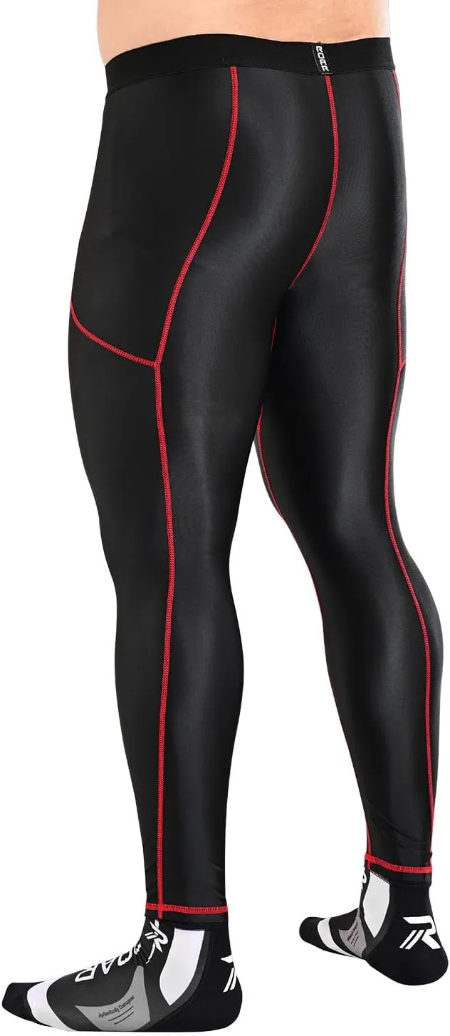 ROAR-INT Compression Pants Men MMA Leggings No-Gi Grappling Spats BJJ Pants Compression Tights Jiu Jitsu Spats