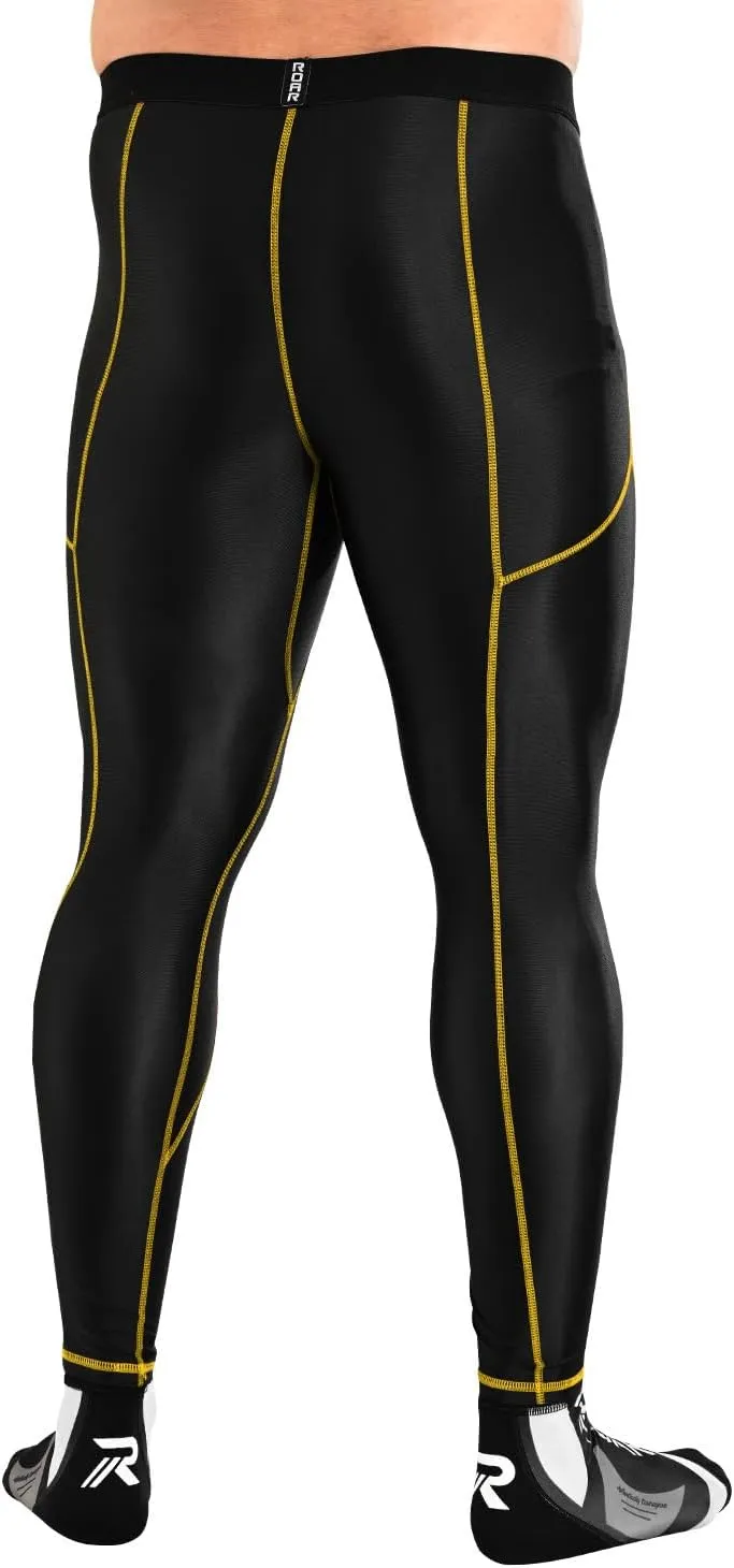 ROAR-INT Compression Pants Men MMA Leggings No-Gi Grappling Spats BJJ Pants Compression Tights Jiu Jitsu Spats