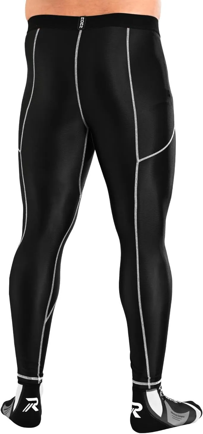 ROAR-INT Compression Pants Men MMA Leggings No-Gi Grappling Spats BJJ Pants Compression Tights Jiu Jitsu Spats