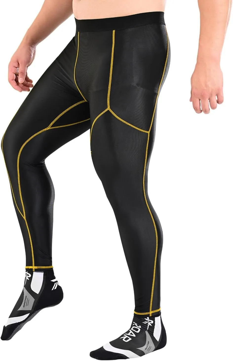 ROAR-INT Compression Pants Men MMA Leggings No-Gi Grappling Spats BJJ Pants Compression Tights Jiu Jitsu Spats