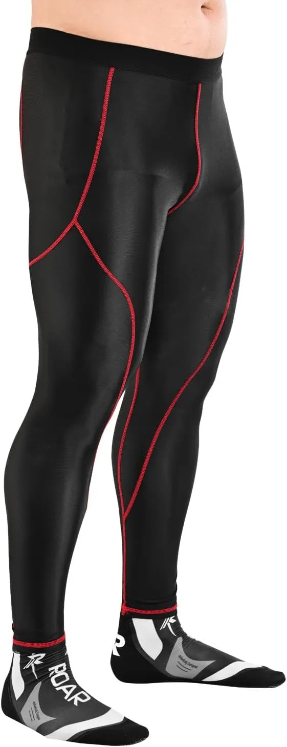 ROAR-INT Compression Pants Men MMA Leggings No-Gi Grappling Spats BJJ Pants Compression Tights Jiu Jitsu Spats