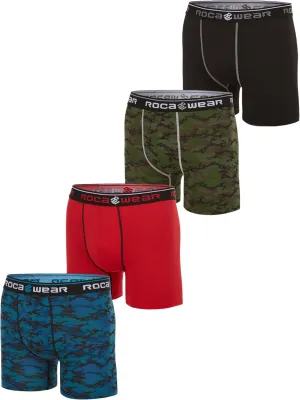 Rocawear Performance 4, 5 or 6 Pack Sport Fit Underwear, Stretch Performance Breathable Cool Support Men Boxer Briefs