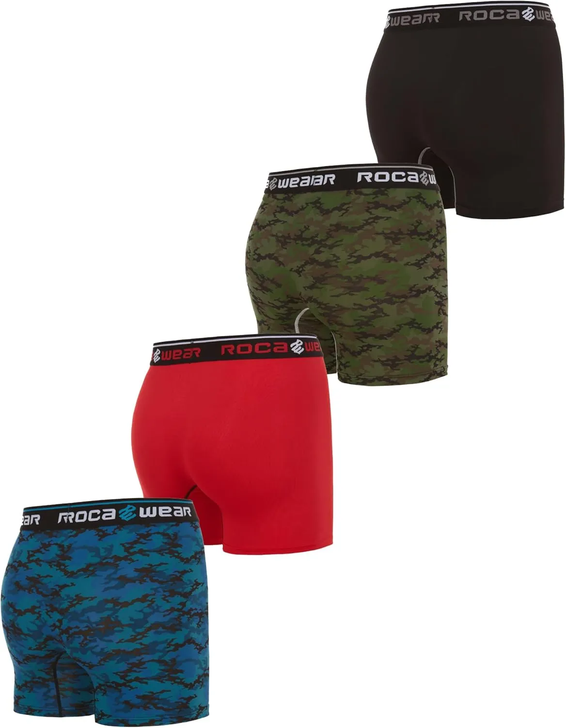 Rocawear Performance 4, 5 or 6 Pack Sport Fit Underwear, Stretch Performance Breathable Cool Support Men Boxer Briefs