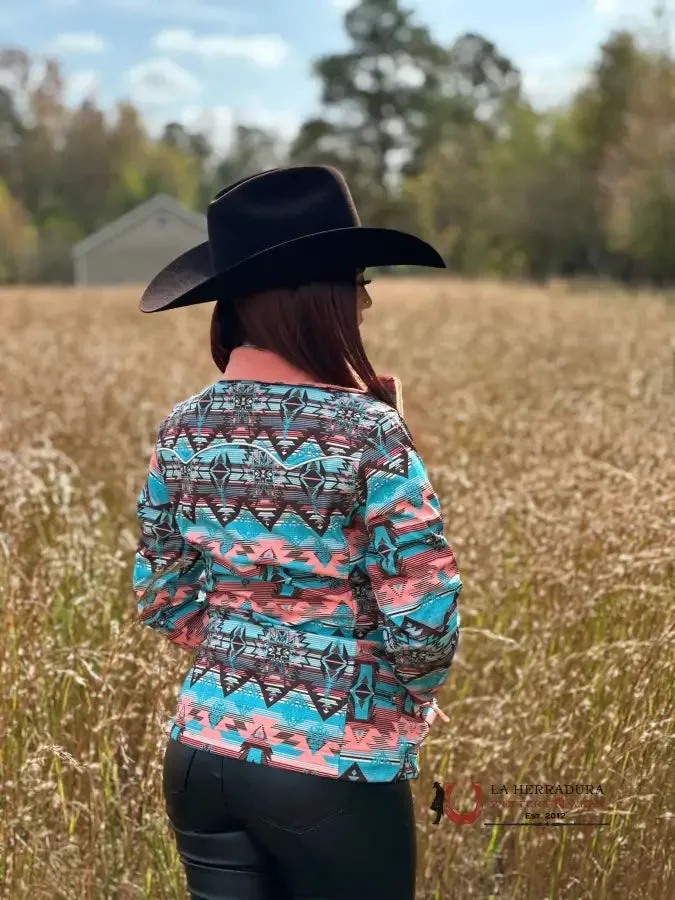 Rock&Roll Womens Panhandle Peach Aztec Softshell