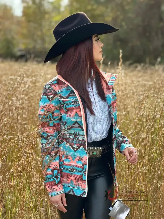 Rock&Roll Womens Panhandle Peach Aztec Softshell