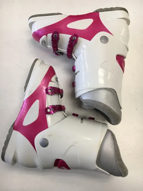 Rossignol Fun Girl J4 Size 23.5 Used Pink/White Downhill Ski Boots