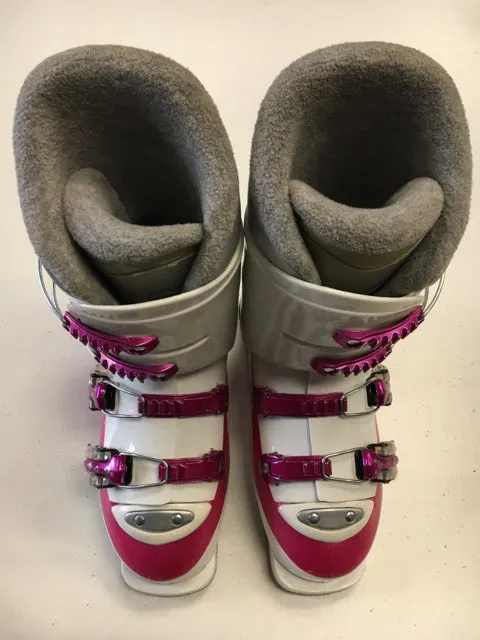 Rossignol Fun Girl J4 Size 23.5 Used Pink/White Downhill Ski Boots