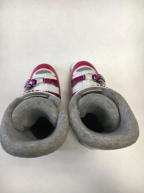 Rossignol Fun Girl J4 Size 23.5 Used Pink/White Downhill Ski Boots