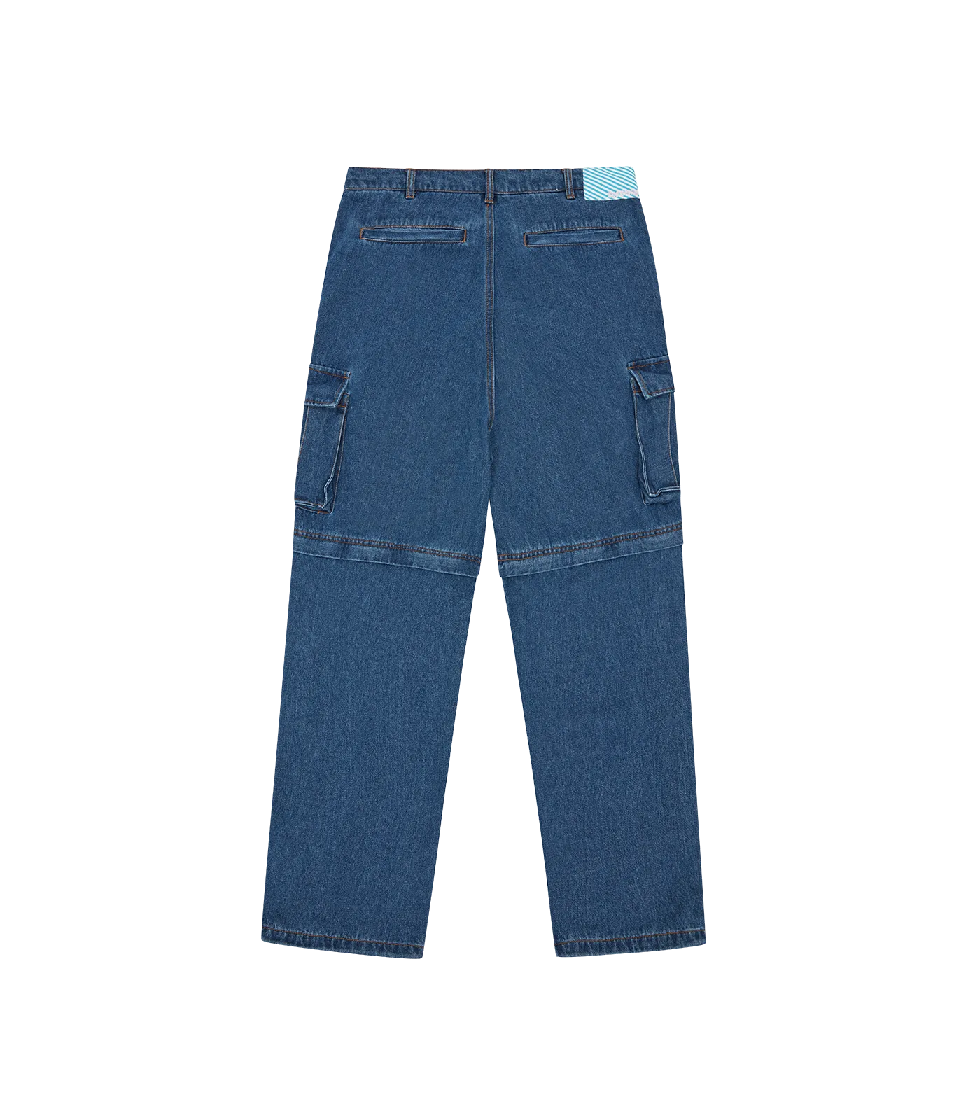 RUNNING DOG DENIM CARGO PANTS - BLUE