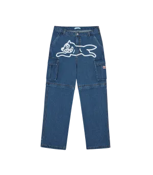 RUNNING DOG DENIM CARGO PANTS - BLUE