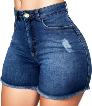 Rvidbe Jean Shorts Womens High Waisted Stretchy Women's Ripped Denim Shorts Mid Rise Distressed Jean Shorts Stretchy Short Jeans Denim Shorts Women Plus Size
