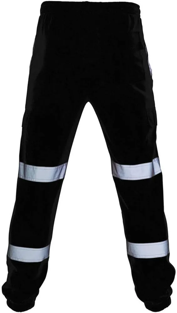 Safety Pants for Men Reflective High Visibility Cargo Pant Hi-Vis Workwear Work Trousers with Multiple Pockets