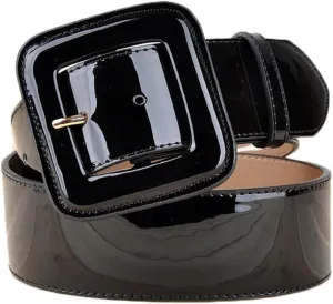 SAFIGLE Patent Leather Wide Girdle Belt - Durable Women's Belt