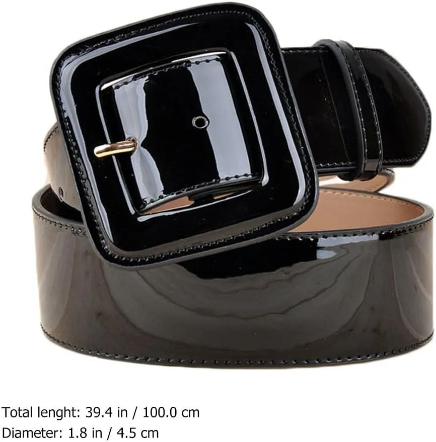SAFIGLE Patent Leather Wide Girdle Belt - Durable Women's Belt