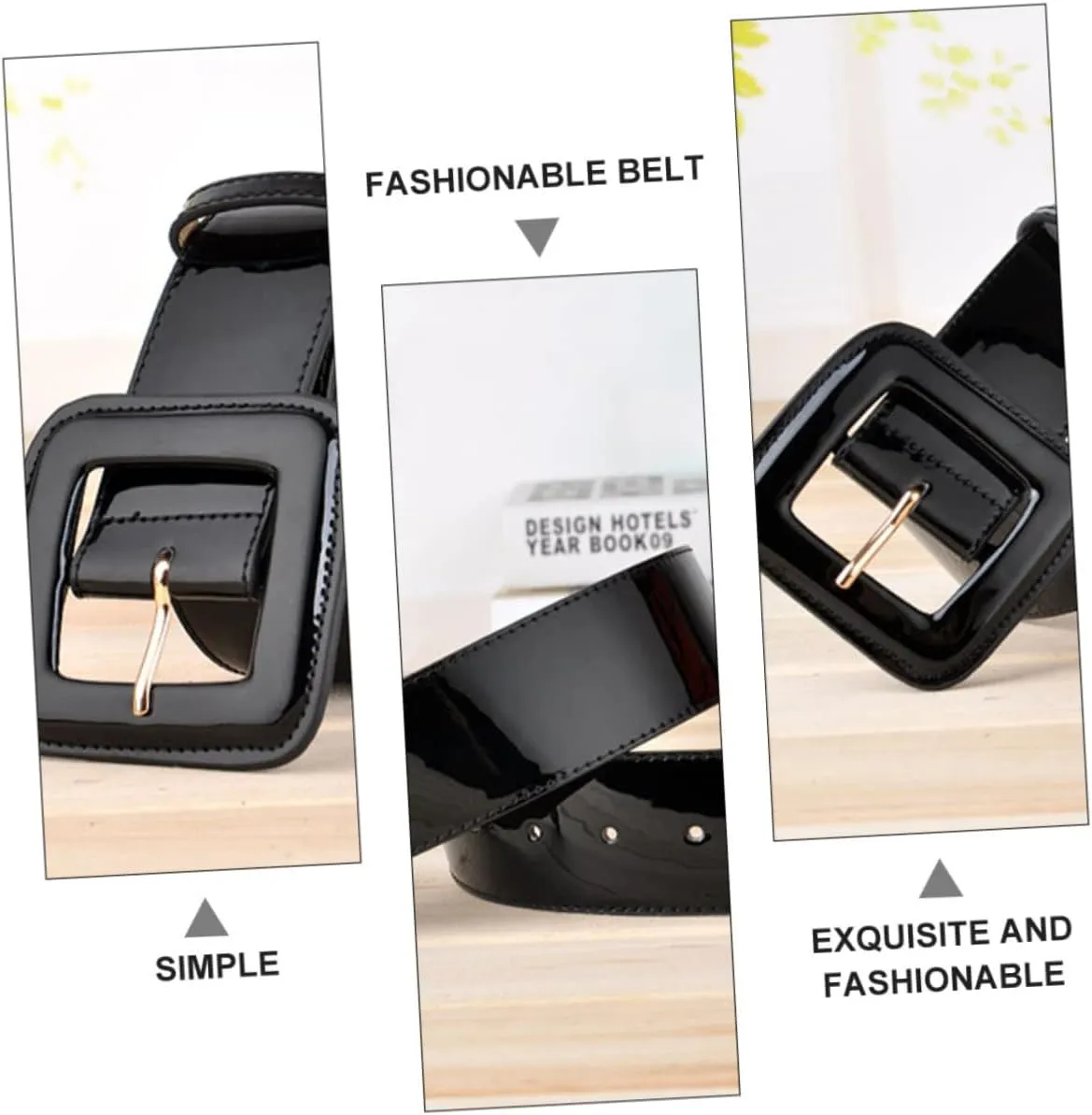 SAFIGLE Patent Leather Wide Girdle Belt - Durable Women's Belt