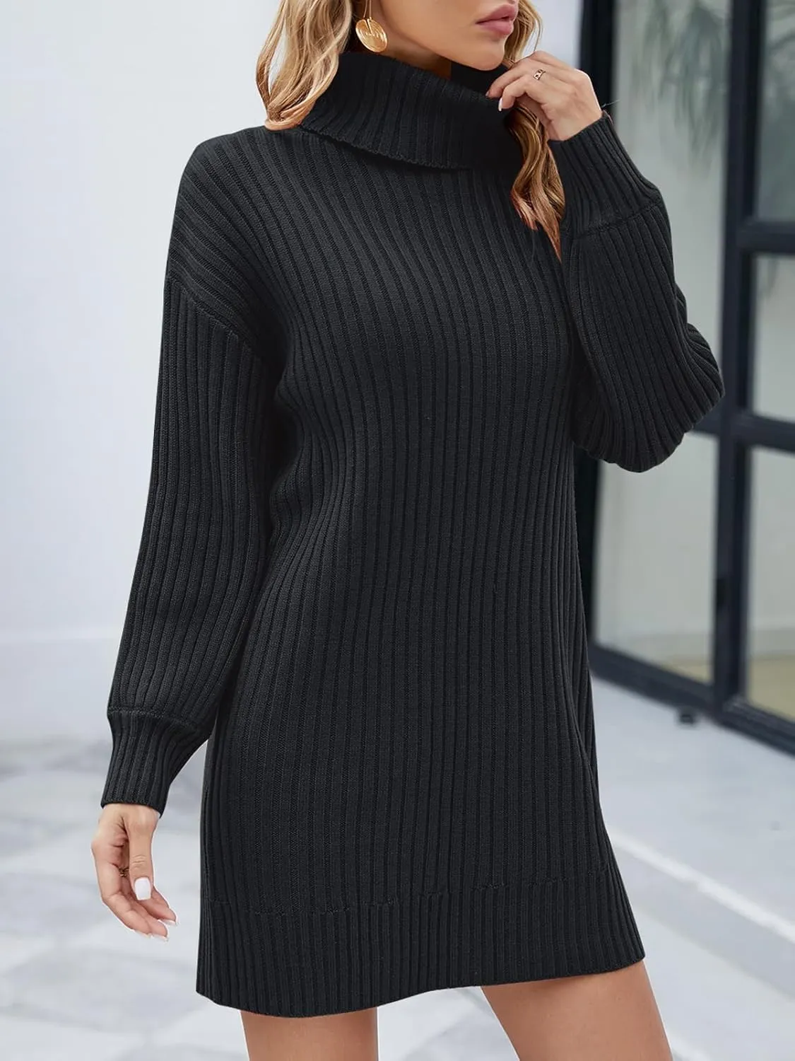 SANGTREE Women's Turtleneck Basic Great Stretchy Slim Fit Sweater