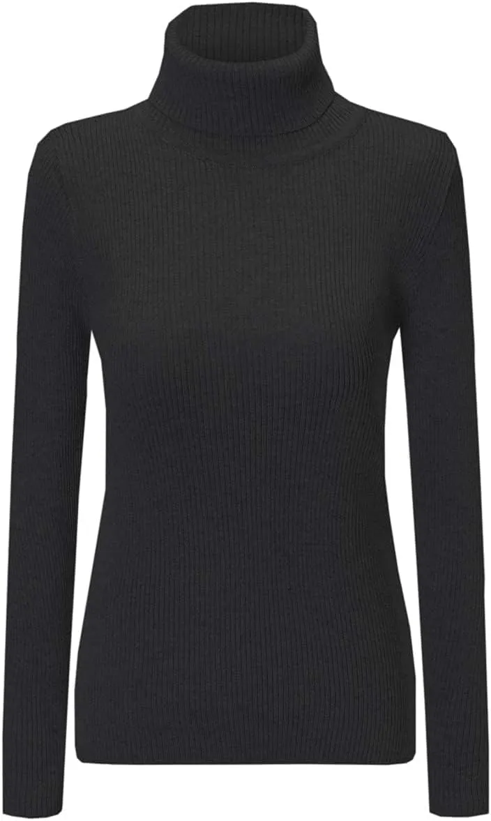 SANGTREE Women's Turtleneck Basic Great Stretchy Slim Fit Sweater