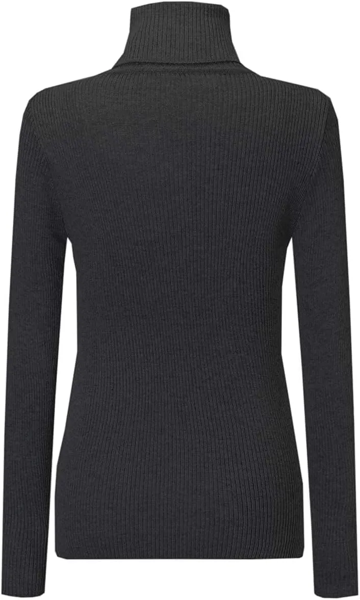 SANGTREE Women's Turtleneck Basic Great Stretchy Slim Fit Sweater