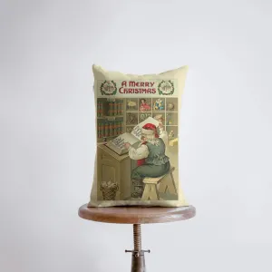 Santa's Workshop  | 12x18 | Christmas Throw Pillow | Rustic Home Décor | Vintage Christmas Décor | Farmhouse Décor | Room Décor
