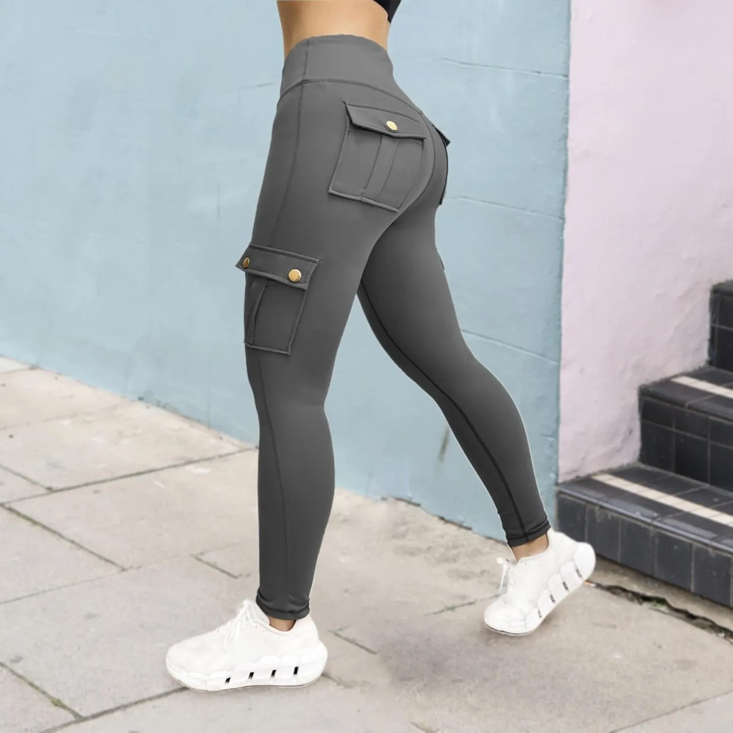 Scrunch Butt Lifting Leggings for Women Open Zipper Yoga Sports High Waist Slim Fit Pants Running Pants Gym Tights