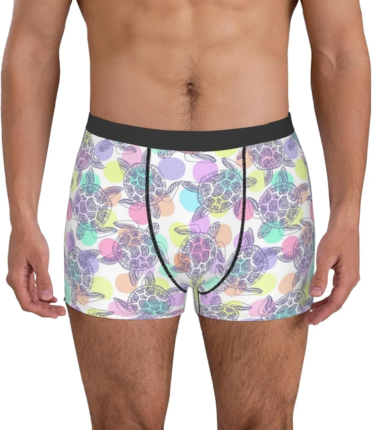 Sea Turtles Print Boxer Briefs For Men Breathable Underwear-