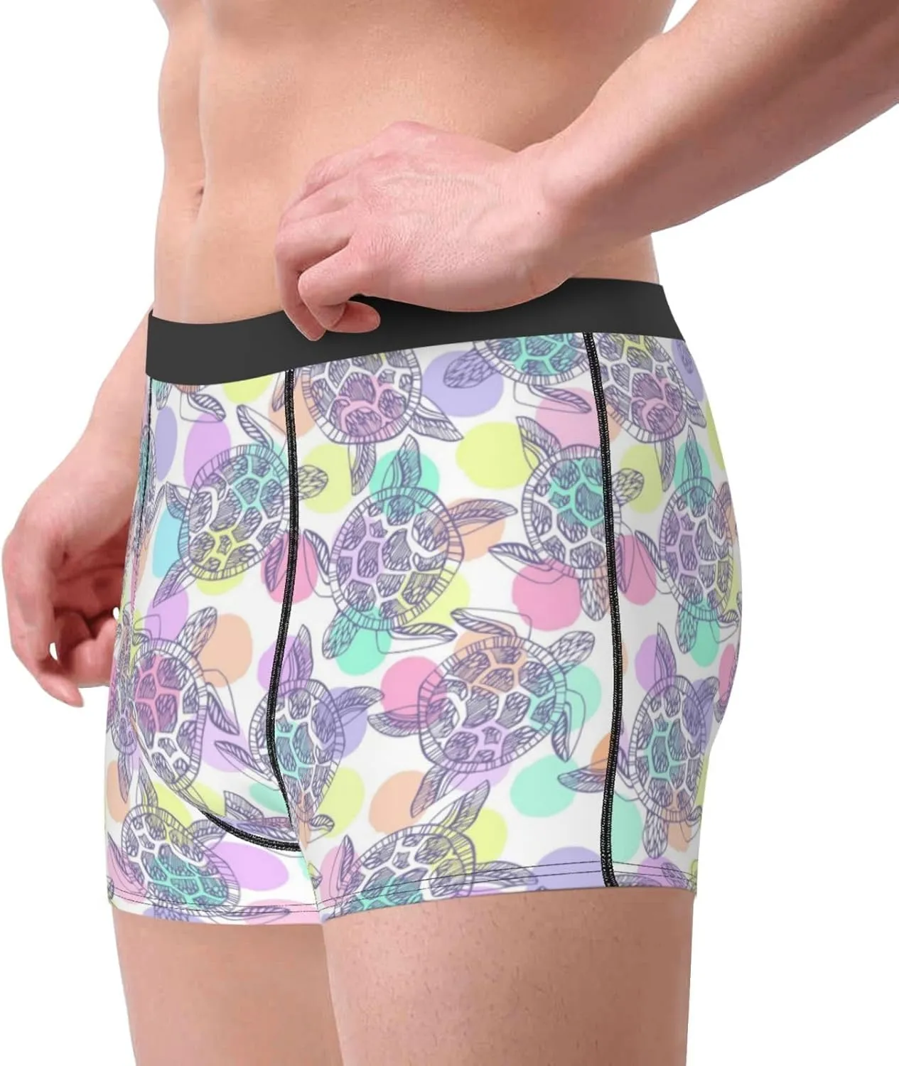 Sea Turtles Print Boxer Briefs For Men Breathable Underwear-