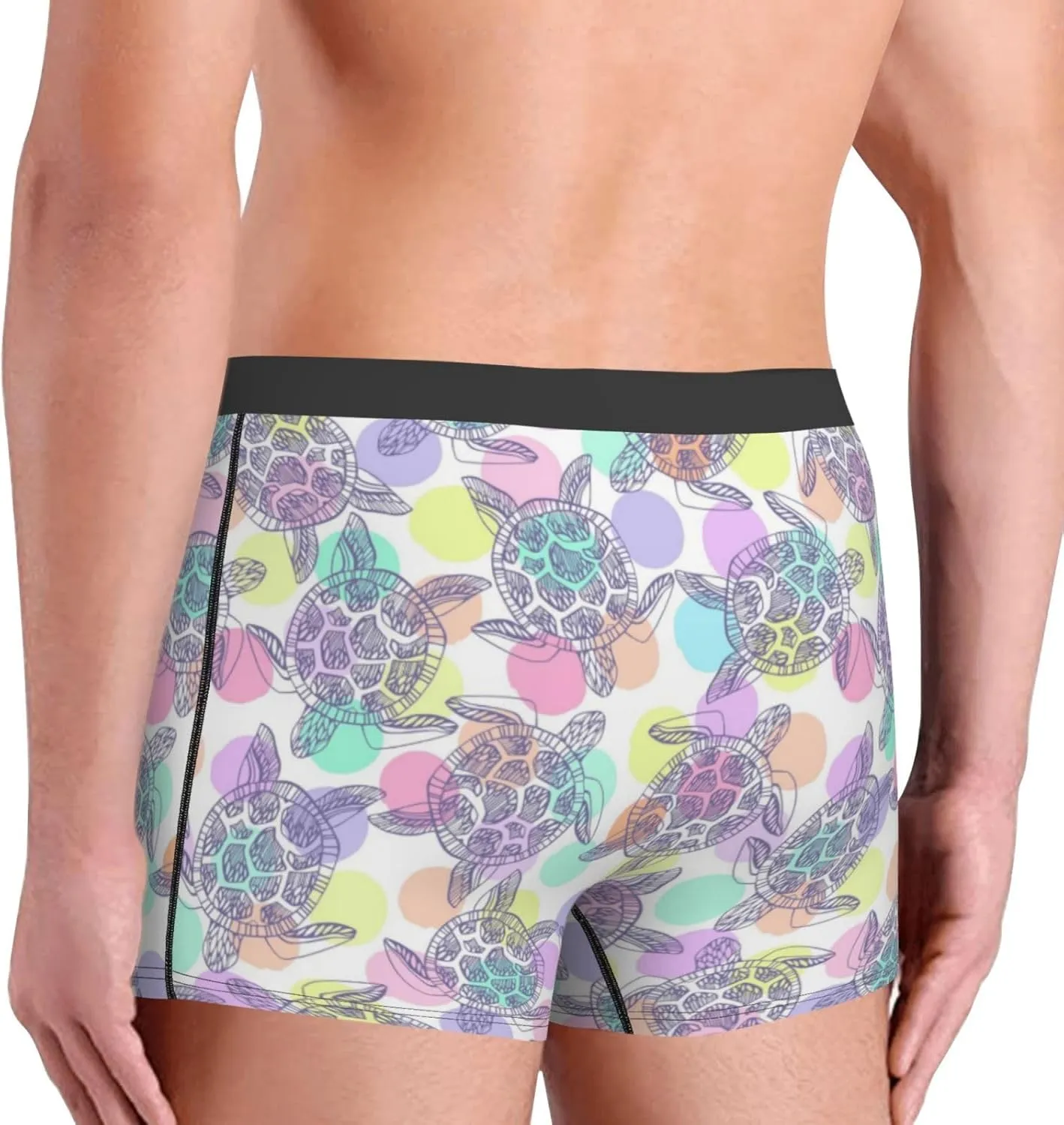 Sea Turtles Print Boxer Briefs For Men Breathable Underwear-