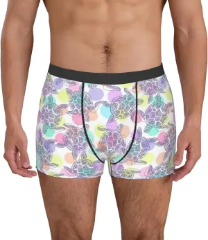 Sea Turtles Print Boxer Briefs For Men Breathable Underwear-