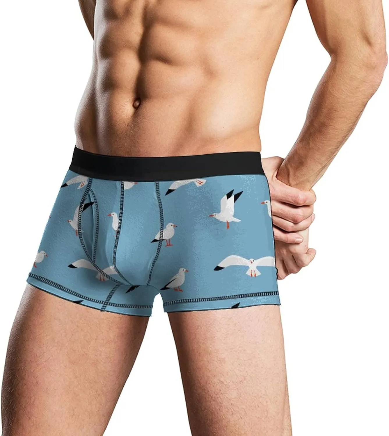 Seagull Men's Boxer Briefs Breathable Sports Underwear S-2XL