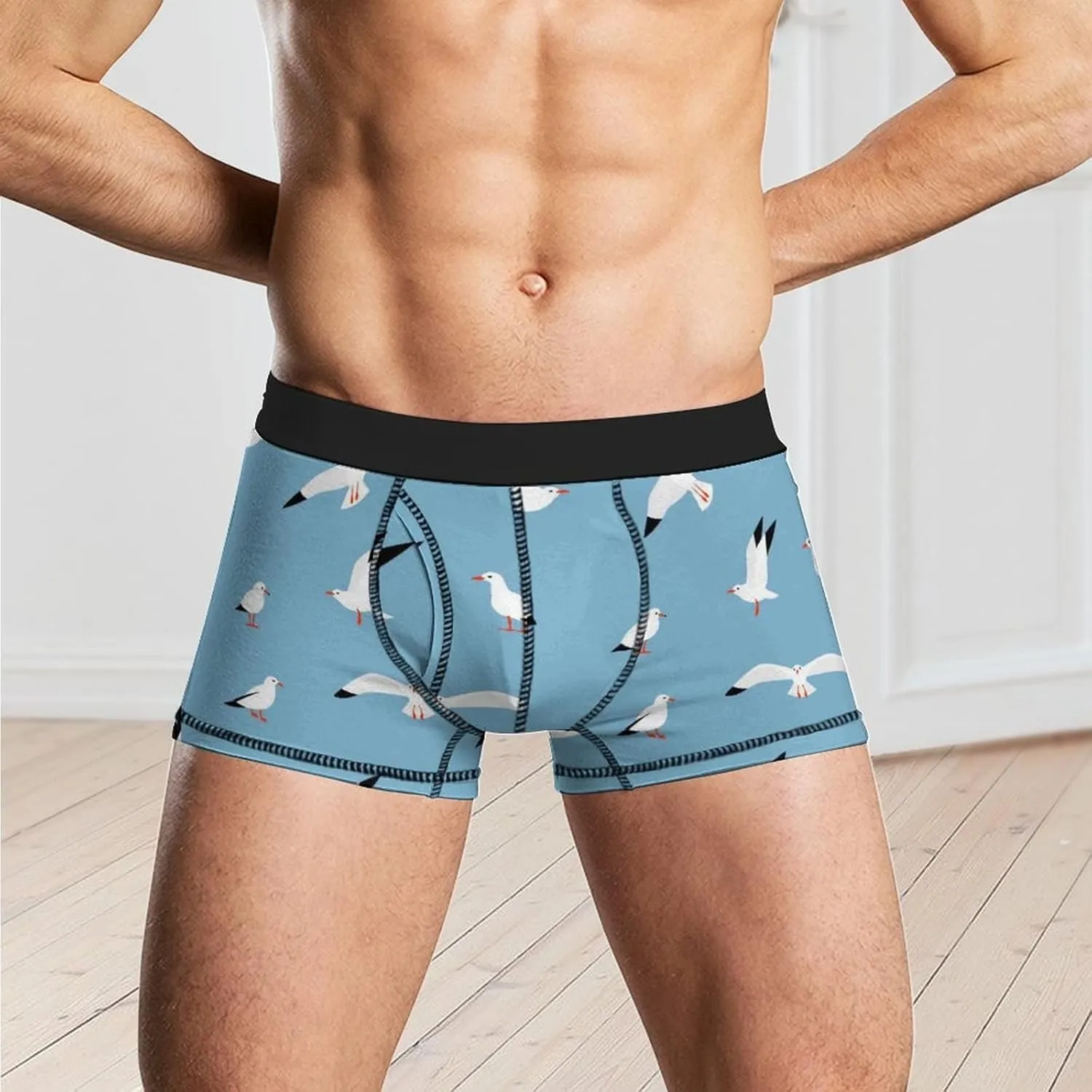 Seagull Men's Boxer Briefs Breathable Sports Underwear S-2XL