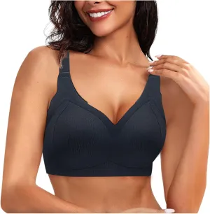 Seamless Sports Bras for Women Back Smoothing Wireless Bras Full Coverage Push Up Bras Comfort Everyday Bras