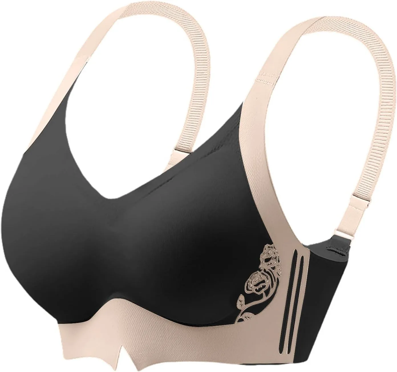 Seamless Sports Bras for Women Back Smoothing Wireless Bras Full Coverage Push Up Bras Comfort Everyday Bras