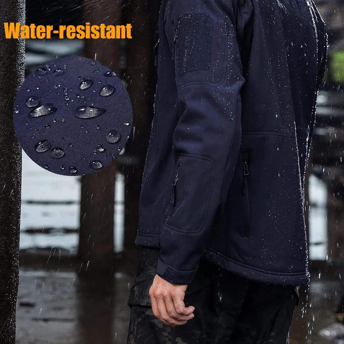 SHARKSKIN Men’s Warm Waterproof Softshell Tactical Hiking Jacket