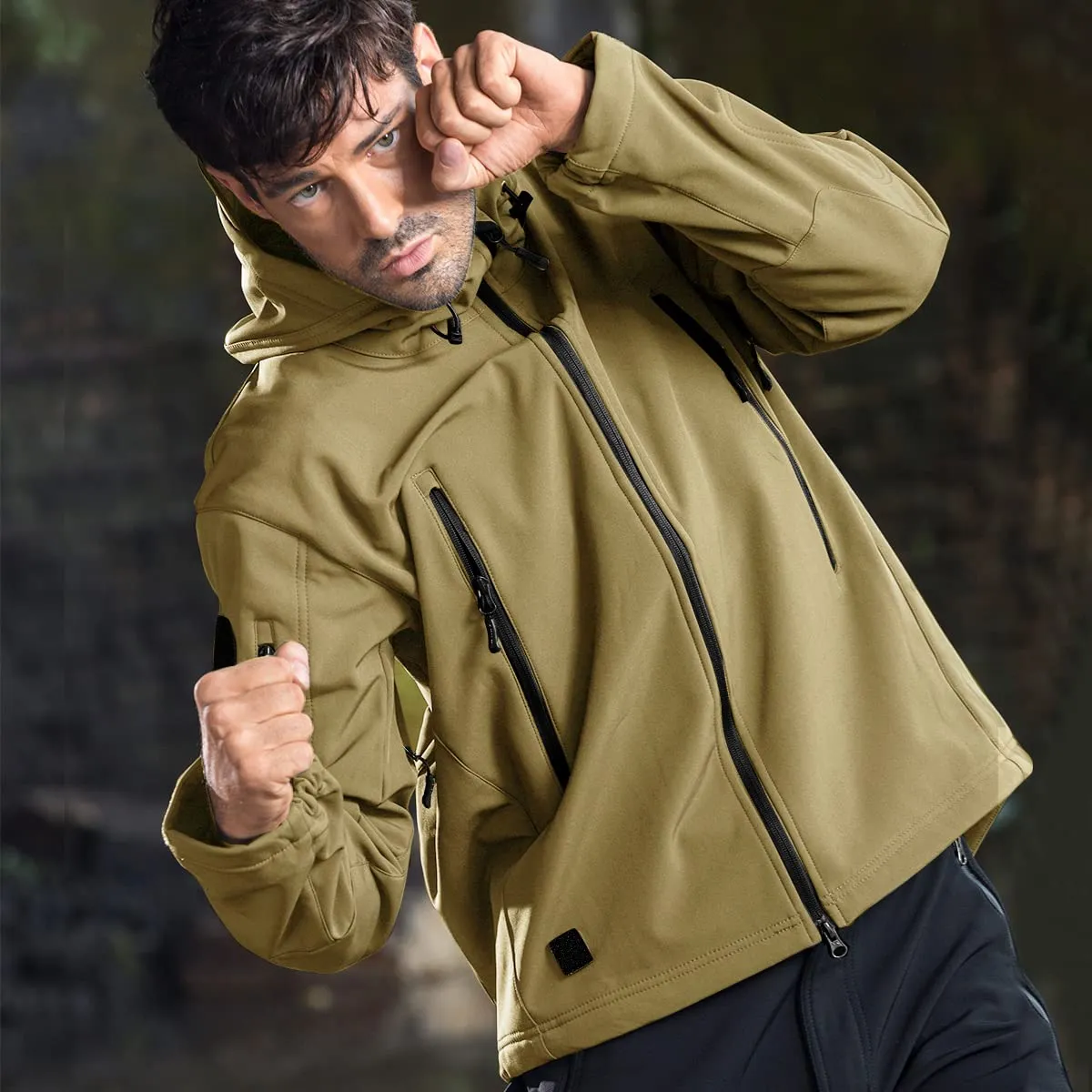 SHARKSKIN Men’s Warm Waterproof Softshell Tactical Hiking Jacket