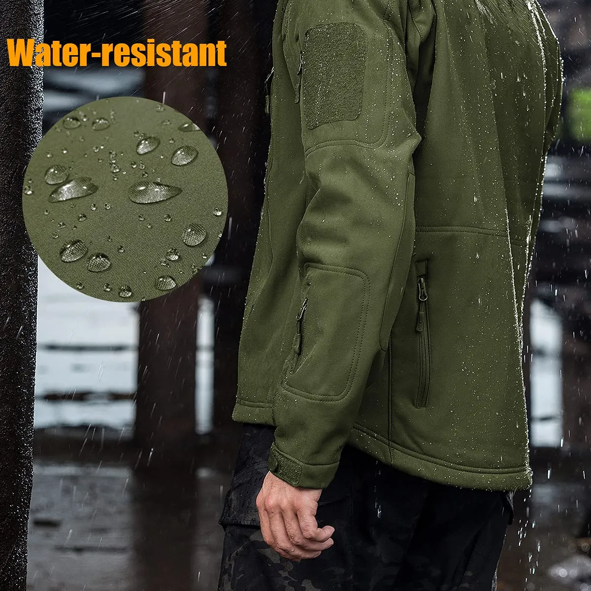 SHARKSKIN Men’s Warm Waterproof Softshell Tactical Hiking Jacket