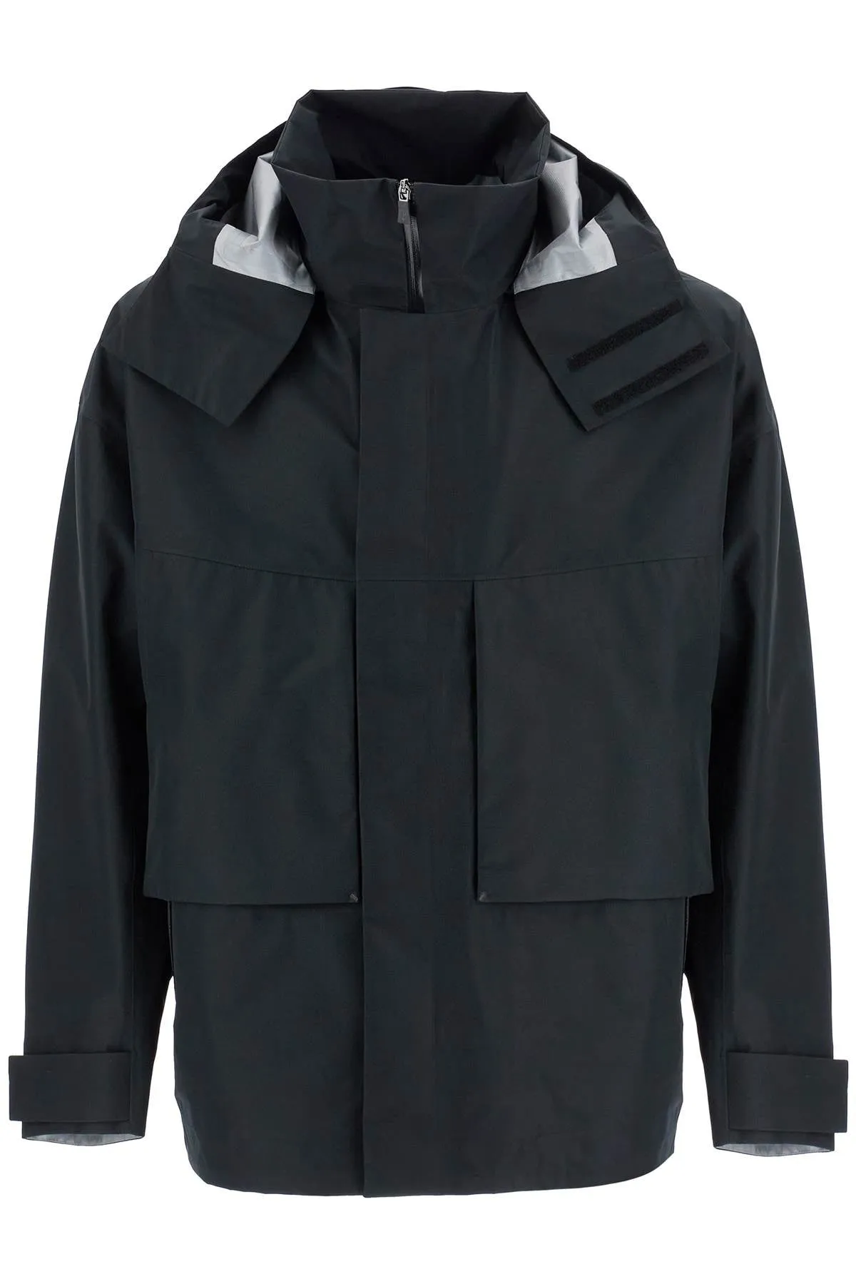 short black waterproof jacket for men in polyester with hood GC00016UL 11127 NERO