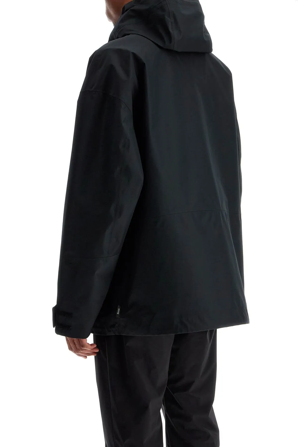 short black waterproof jacket for men in polyester with hood GC00016UL 11127 NERO