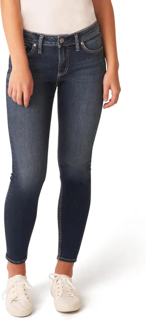 Silver Jeans Co. Women's Elyse Mid Rise Comfort Fit Skinny Jeans-Legacy