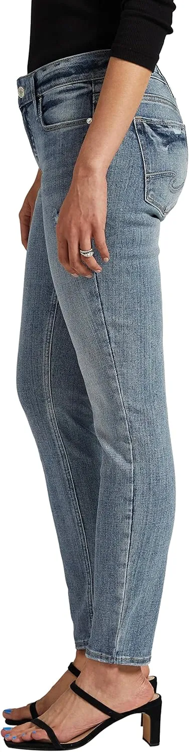 Silver Jeans Co. Women's Elyse Mid Rise Comfort Fit Skinny Jeans-Legacy