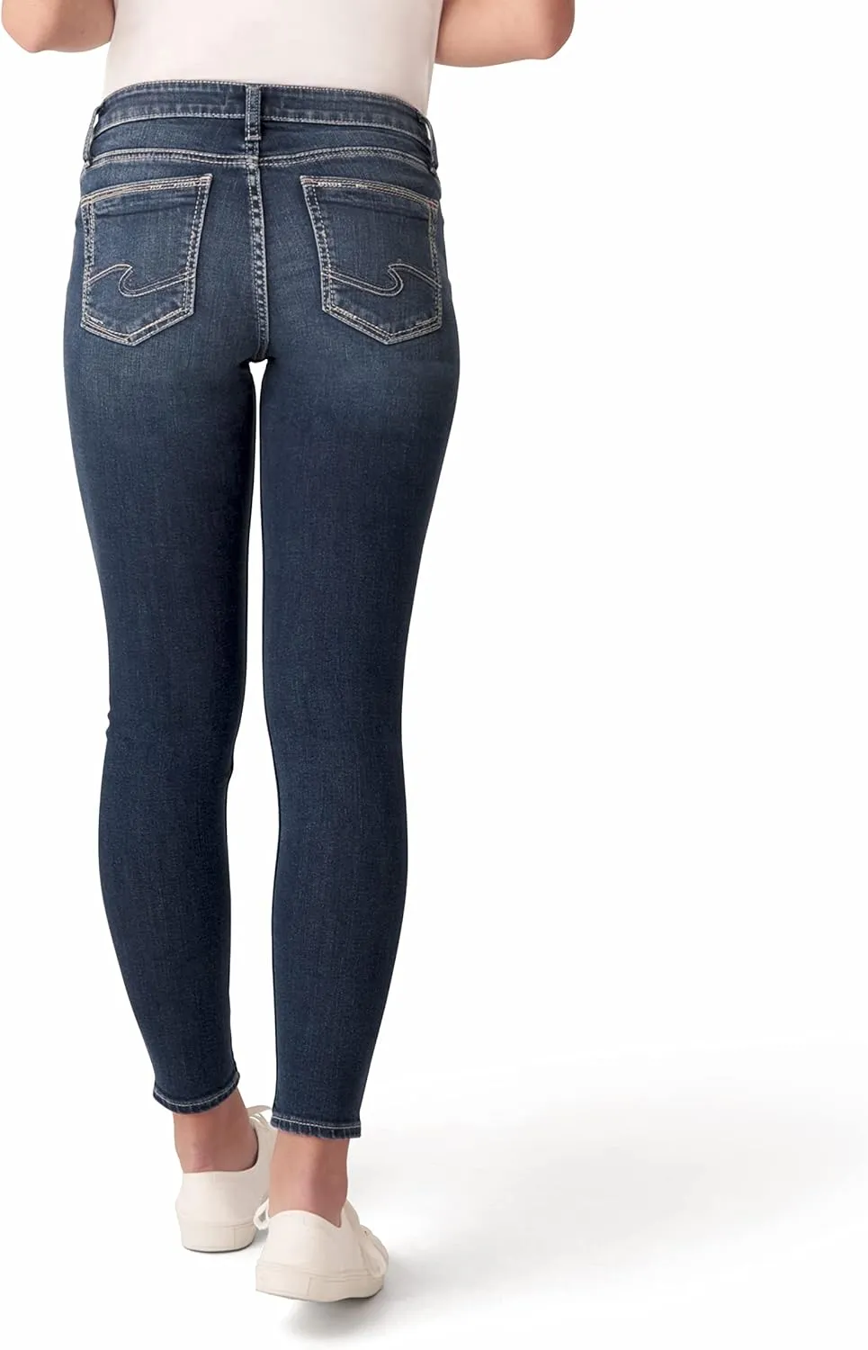 Silver Jeans Co. Women's Elyse Mid Rise Comfort Fit Skinny Jeans-Legacy