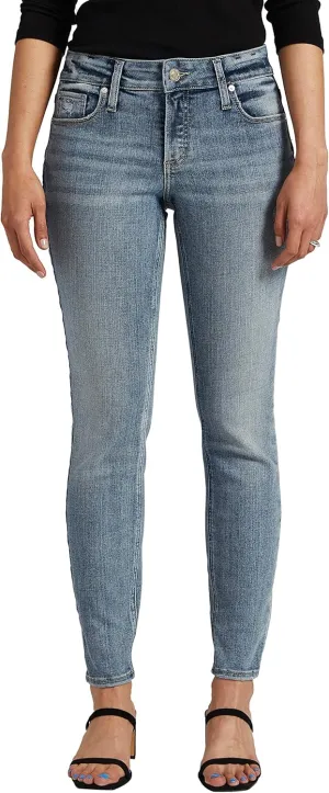 Silver Jeans Co. Women's Elyse Mid Rise Comfort Fit Skinny Jeans-Legacy