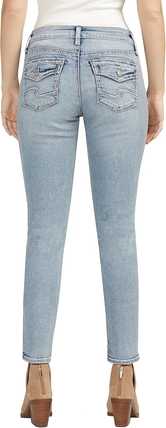 Silver Jeans Co. Women's Elyse Mid Rise Comfort Fit Skinny Jeans
