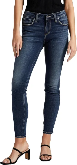 Silver Jeans Co. Women's Elyse Mid Rise Comfort Fit Skinny Jeans