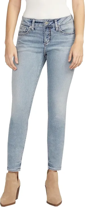 Silver Jeans Co. Women's Elyse Mid Rise Comfort Fit Skinny Jeans