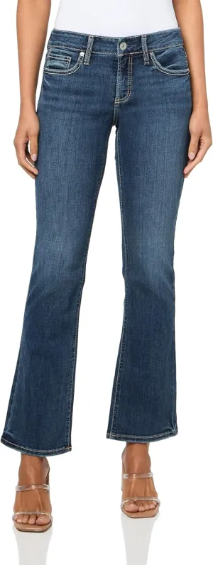 Silver Jeans Co. Women's Elyse Mid Rise Comfort Fit Slim Bootcut Jeans