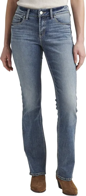 Silver Jeans Co. Women's Elyse Mid Rise Comfort Fit Slim Bootcut Jeans