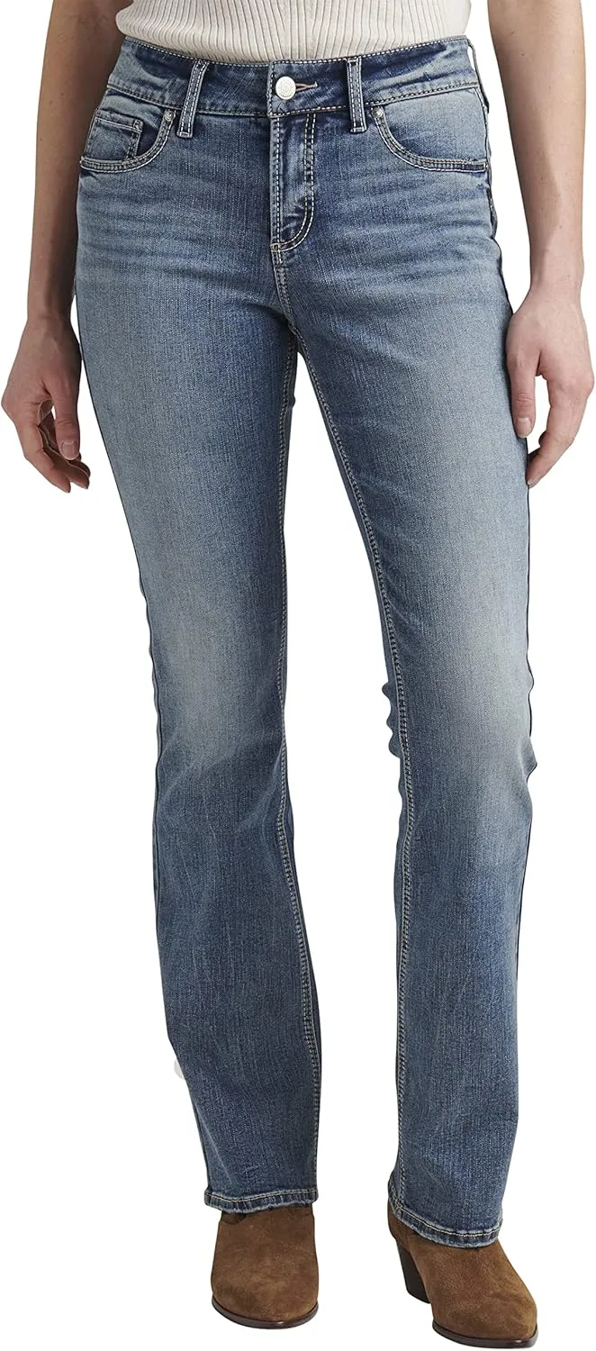 Silver Jeans Co. Women's Elyse Mid Rise Comfort Fit Slim Bootcut Jeans