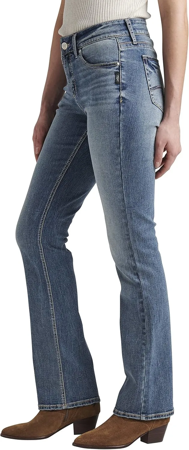 Silver Jeans Co. Women's Elyse Mid Rise Comfort Fit Slim Bootcut Jeans