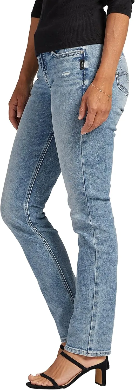Silver Jeans Co. Women's Elyse Mid Rise Comfort Fit Straight Leg Jeans