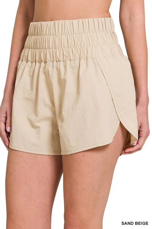 Smocked Waistband Running Shorts
